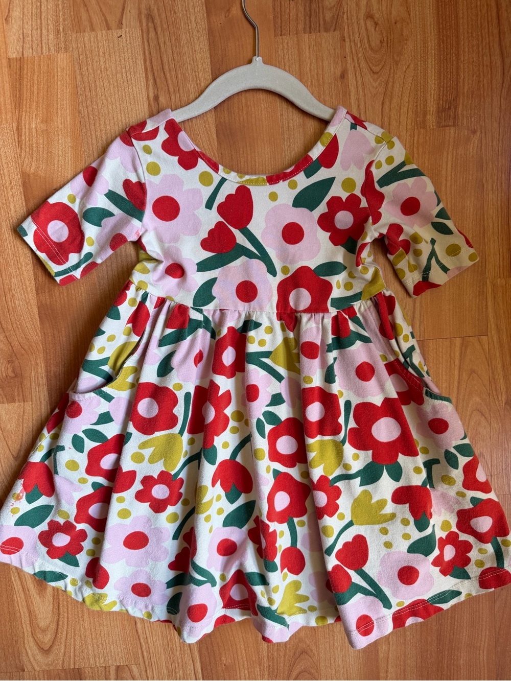 Stretch cotton twirl dress with pockets